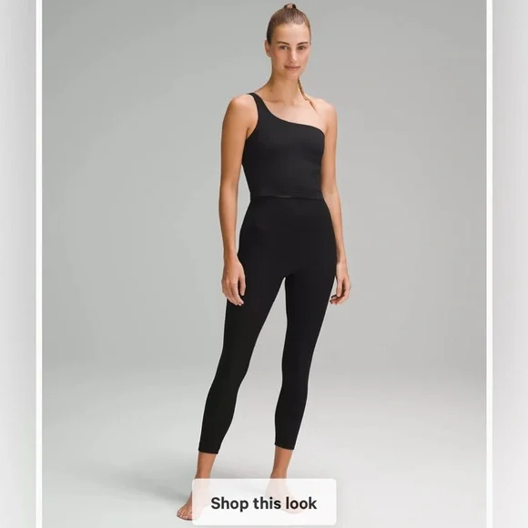 NWT Lululemon Ribbed Nulu Asymmetrical Yoga Tank Top Size 6 Black - Picture 4 of 12